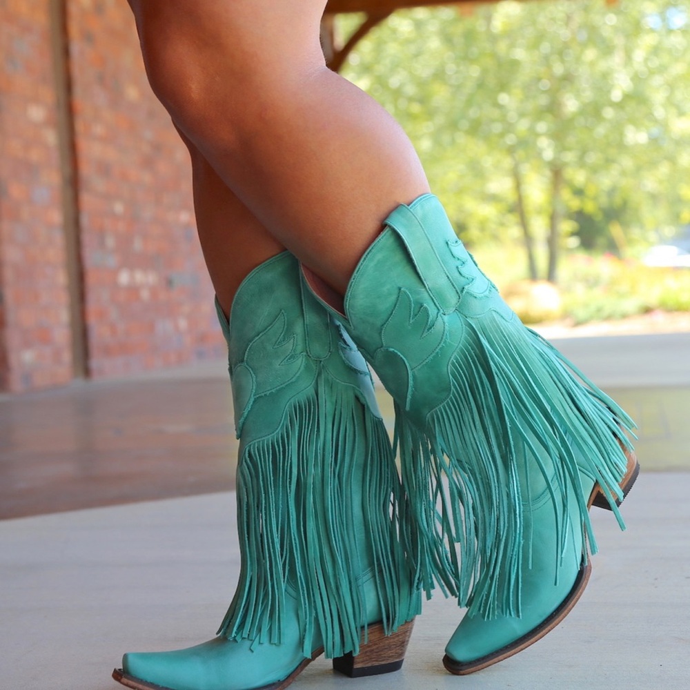 Junk Gypsy by Lane Dreamer Turquoise Fringe Boots